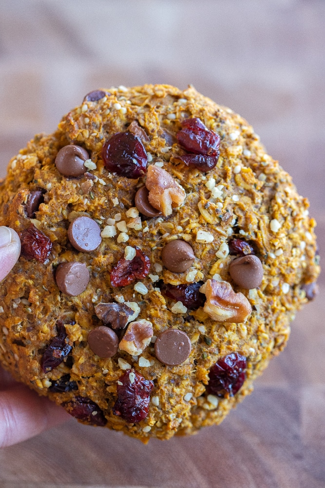 Excessive Protein Pumpkin Orange Cranberry Breakfast Cookies
