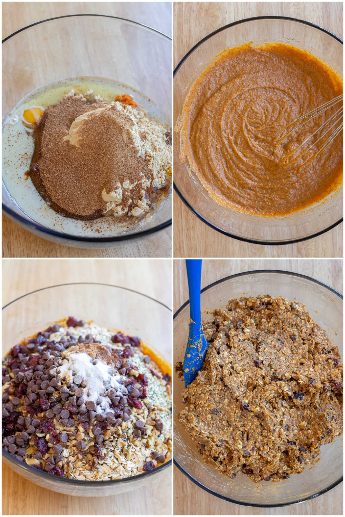 showing how to mix all the breakfast cookie ingredients together into the batter