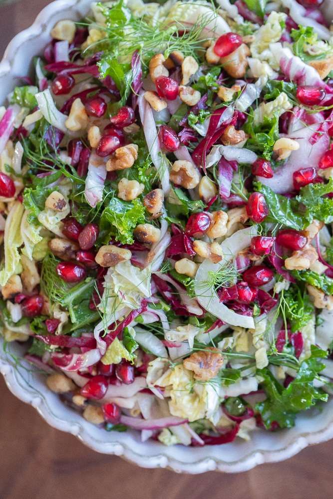 close up of this vibrant holiday salad
