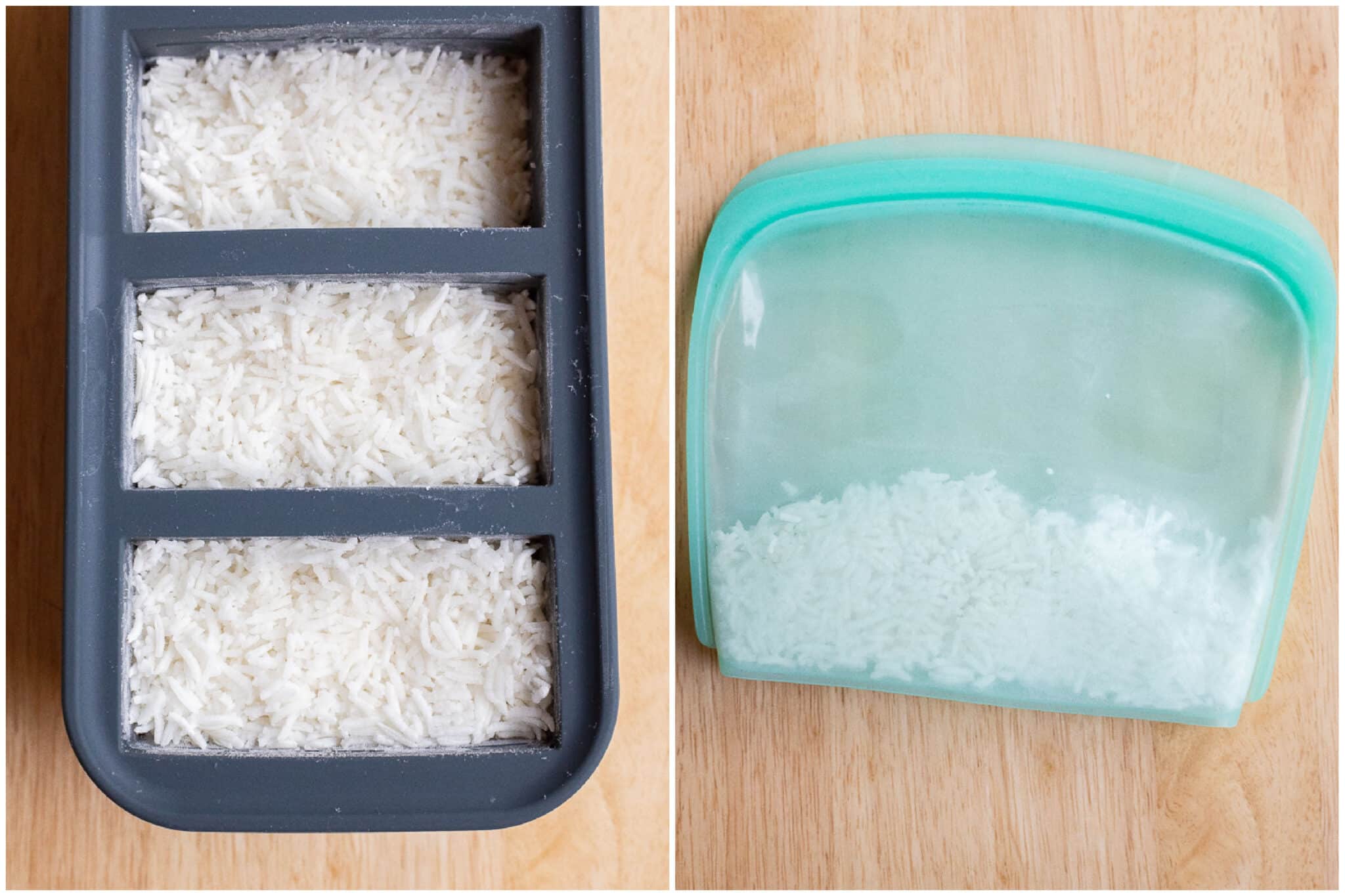 rice in silicone containers