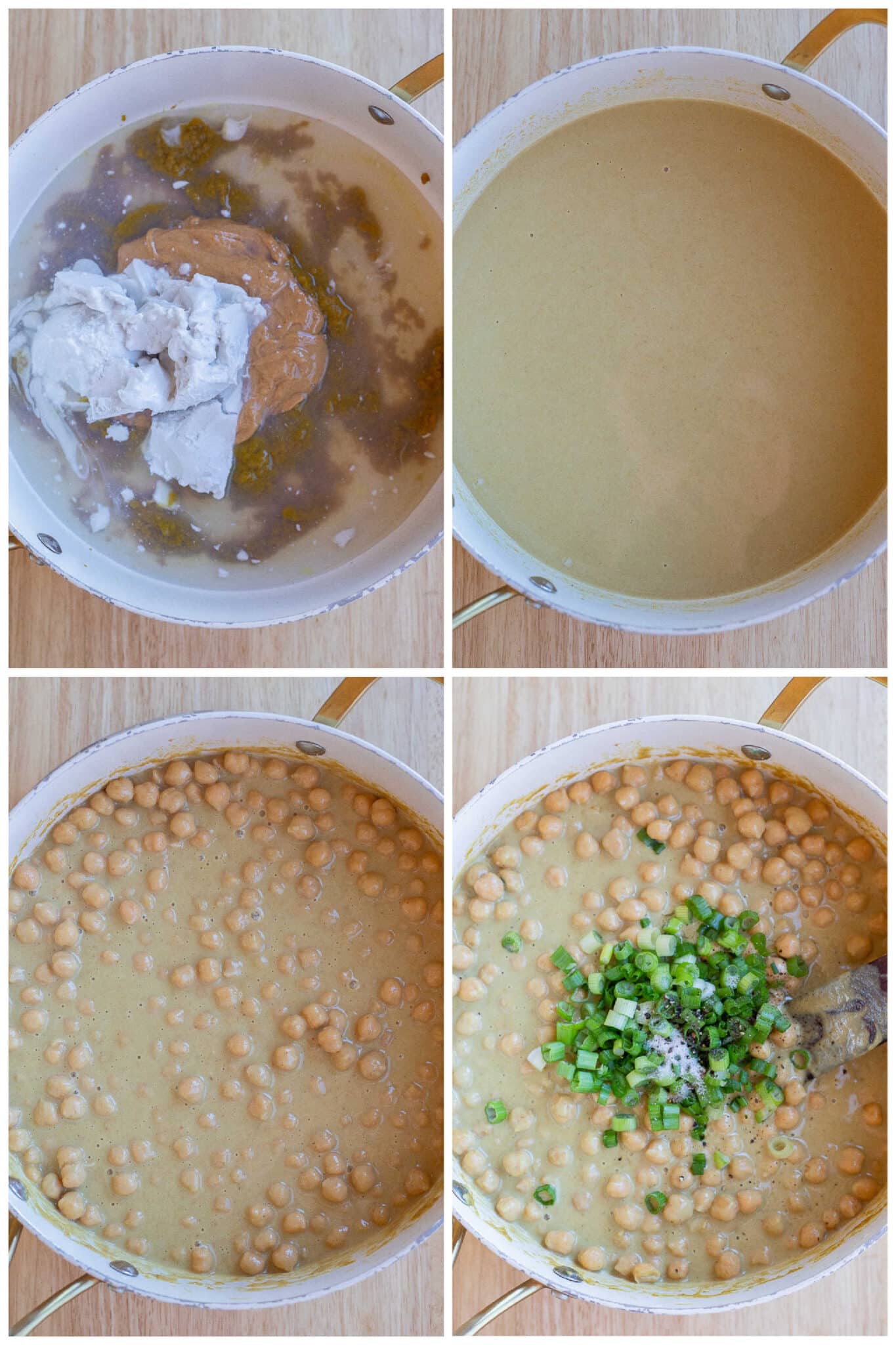 showing how to make this easy green curry with chickpeas