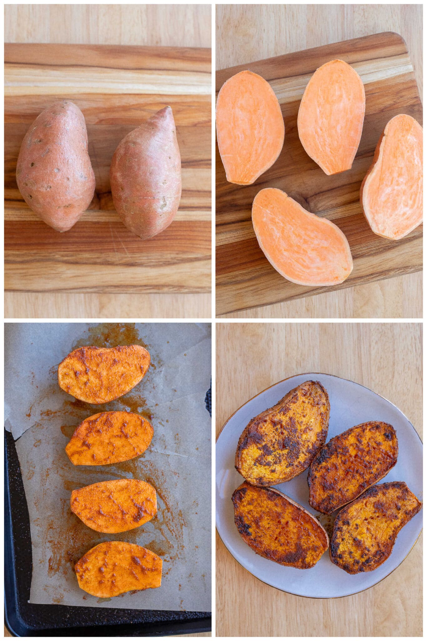 showing how to prepare the roasted sweet potatoes