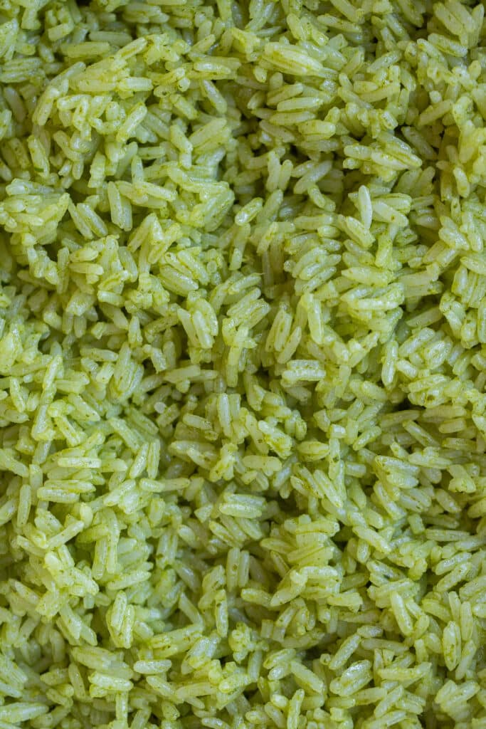 close up of green rice