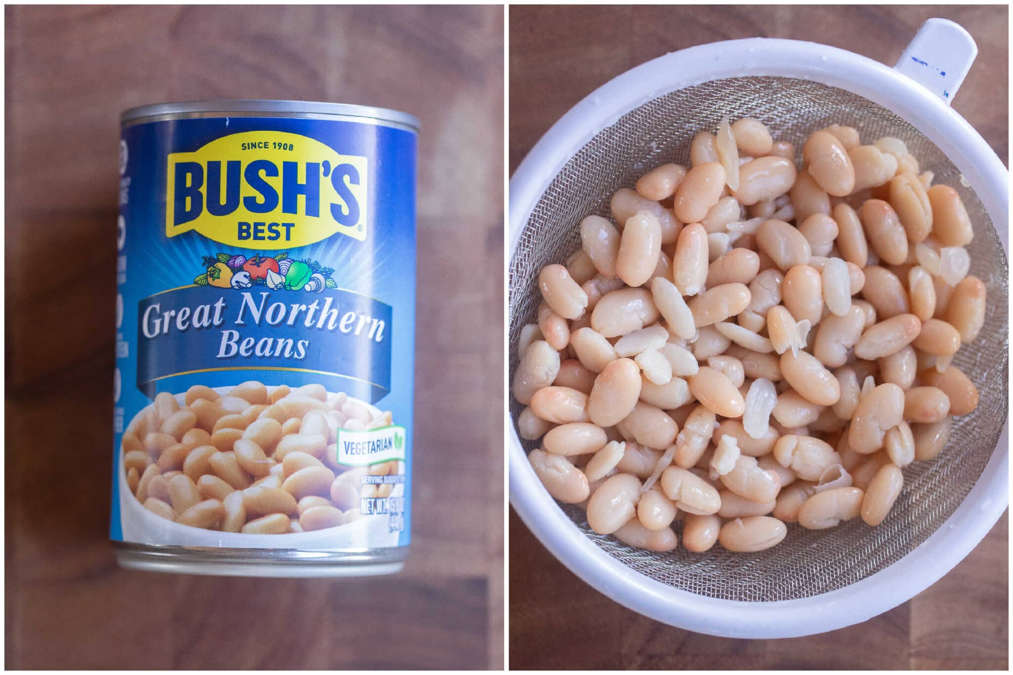 can of white beans drained
